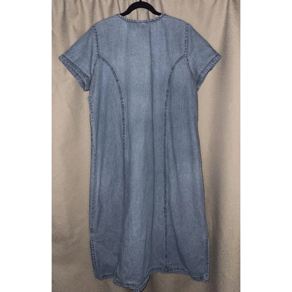 Only Necessities Granny Core Cottage Core Denim‎ Floral Embroidered Maxi Dress